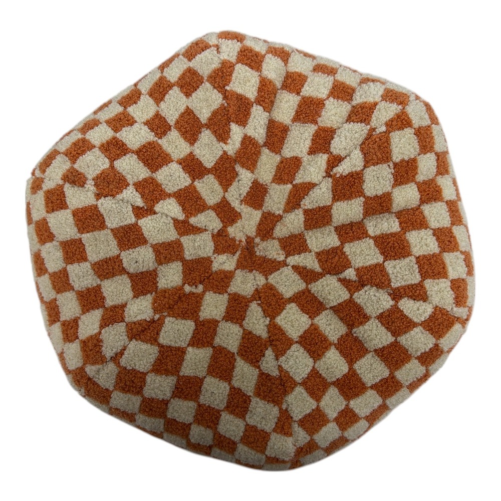 Shiraleah Orange And Ivory Large Pumpkin Pillow 10.5" Diameter NWOT - Picture 5 of 6